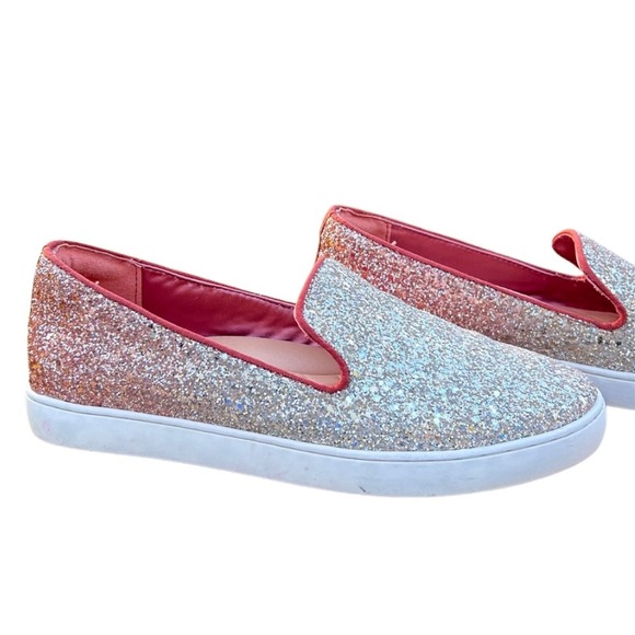 Birdies Glitter Slip On Sneakers Rose Gold Sparkle Comfort Shoes Women - Picture 2 of 12